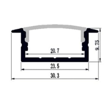 פרופילים - פרופיל אלומיניום 1028- 3  מ'