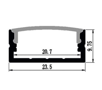 פרופילים - פרופיל אלומיניום 1023- 3 מ'