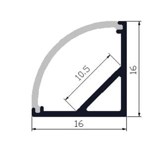 פרופילים - פרופיל אלומיניום 1616- 3 מ'